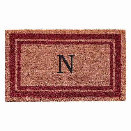 Calloway Mills Monogram Door Mat, Natural, Burgundy, 24 in W x 36 in L 152992436N